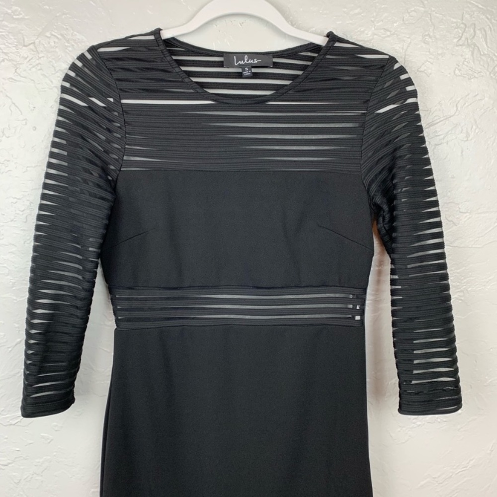 Lulu's Black mesh mini dress Sz S - Picture 3 of 6